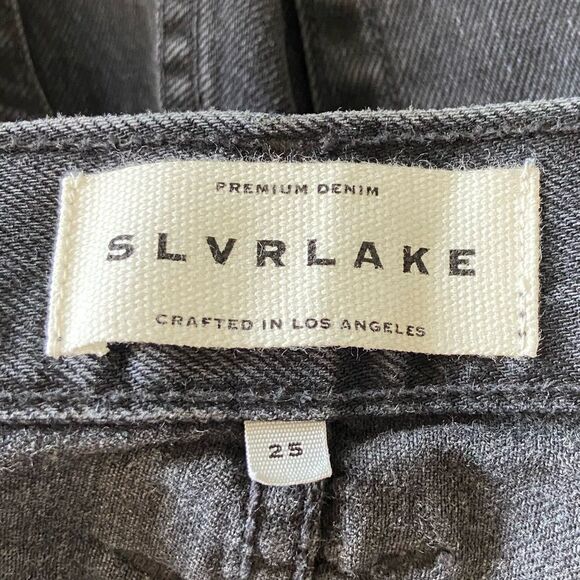 Slvrlake London Straight Black Jeans Long Gone Wash Size 25 - Picture 14 of 14